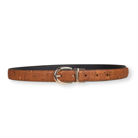 Cactus and Cork Leather Women's Reversible Belt