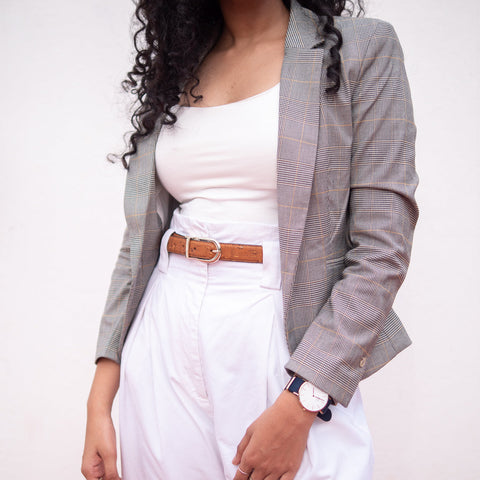 Cactus and Cork Leather Women's Reversible Belt