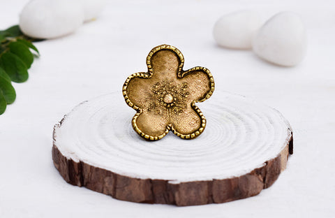 Exquisite Floral Dhokra Ring made using the Lost Wax Method