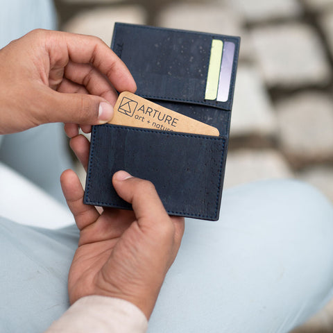 Cork Leather business card holder