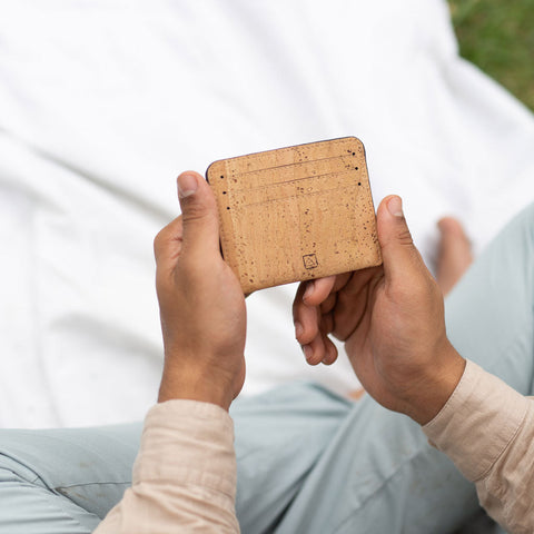 Cork Leather Slim Card Case