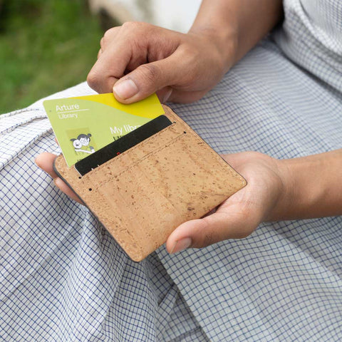 Cork Leather Slim Card Case